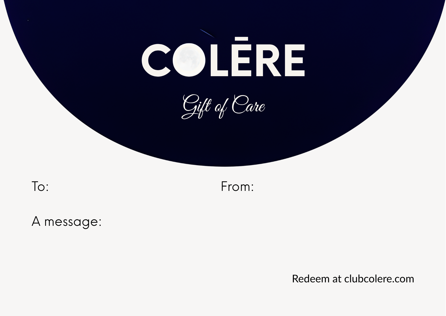 COLĒRE Gift Voucher